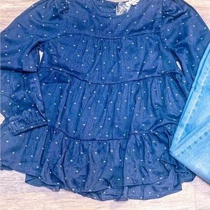 Blu Pepper Tiered Clip Dot Top